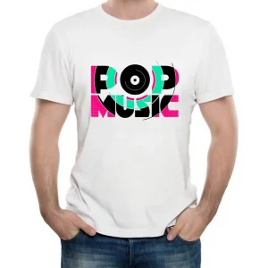 تیشرت سفید Pop Music