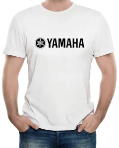 تیشرت سفید طرح Yamaha