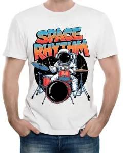تیشرت سفید Space Rhythm